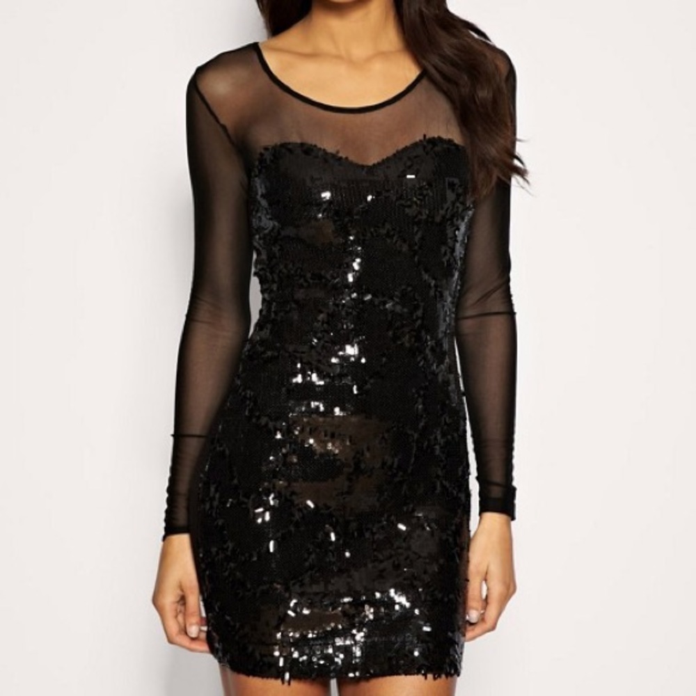 ASOS Black Sequin Mini Dress
